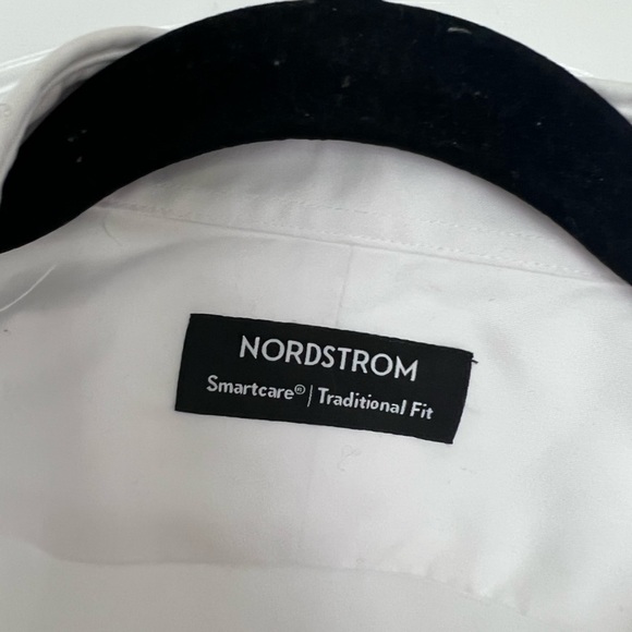Nordstrom White Traditional Fit Dress Shirt SZ 19 - Picture 2 of 5